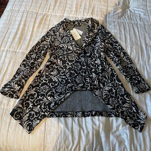 *NWT* JAMES LAKELAND Black & White Jacquard Print Cotton Blend Knit Jacket